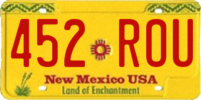 NM license plate 452ROU