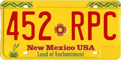 NM license plate 452RPC