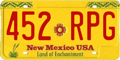 NM license plate 452RPG
