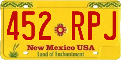 NM license plate 452RPJ