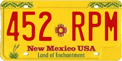 NM license plate 452RPM