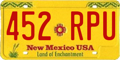 NM license plate 452RPU