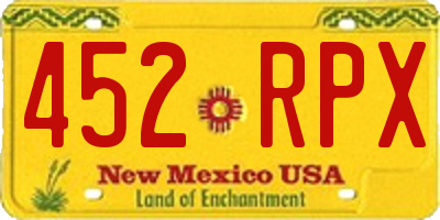 NM license plate 452RPX