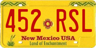 NM license plate 452RSL