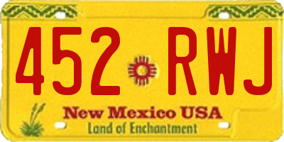NM license plate 452RWJ