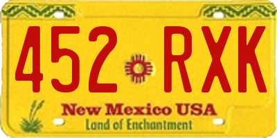 NM license plate 452RXK