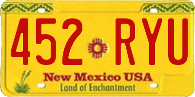 NM license plate 452RYU