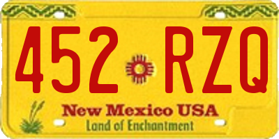 NM license plate 452RZQ