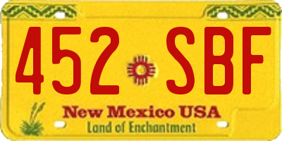 NM license plate 452SBF