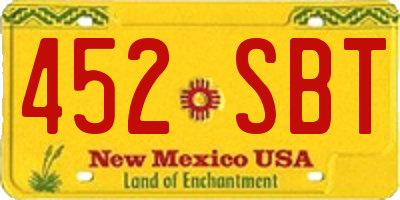 NM license plate 452SBT