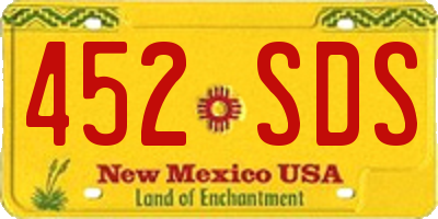 NM license plate 452SDS