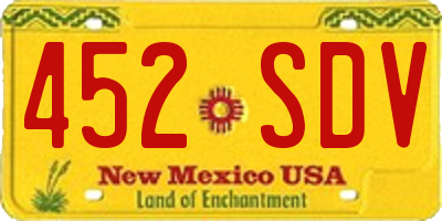 NM license plate 452SDV