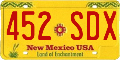 NM license plate 452SDX