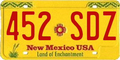 NM license plate 452SDZ