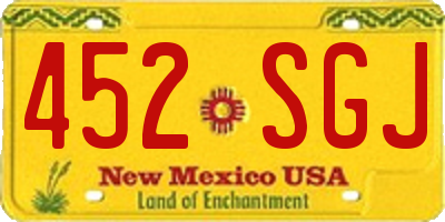 NM license plate 452SGJ