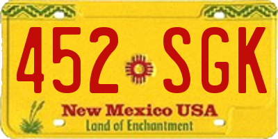 NM license plate 452SGK