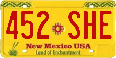 NM license plate 452SHE