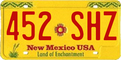 NM license plate 452SHZ