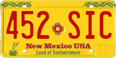 NM license plate 452SIC