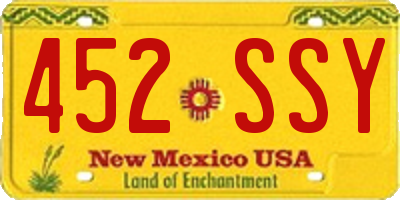 NM license plate 452SSY
