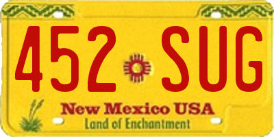 NM license plate 452SUG