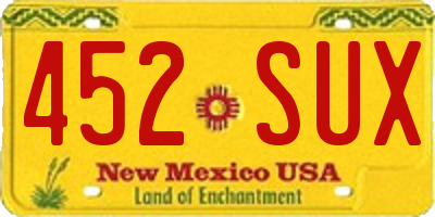 NM license plate 452SUX