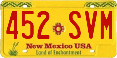 NM license plate 452SVM
