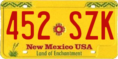 NM license plate 452SZK