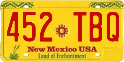 NM license plate 452TBQ