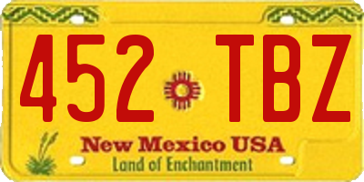 NM license plate 452TBZ
