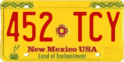 NM license plate 452TCY