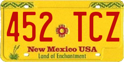 NM license plate 452TCZ