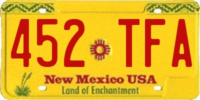 NM license plate 452TFA