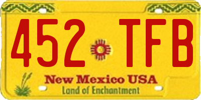 NM license plate 452TFB