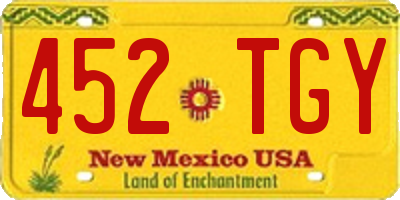 NM license plate 452TGY