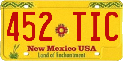 NM license plate 452TIC