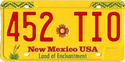 NM license plate 452TIO