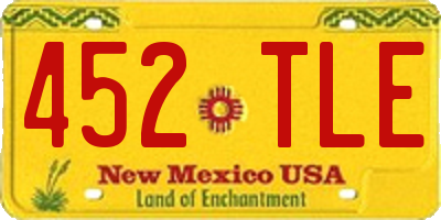 NM license plate 452TLE