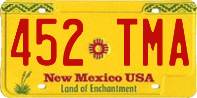 NM license plate 452TMA