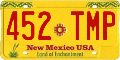 NM license plate 452TMP