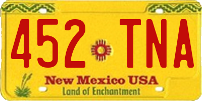 NM license plate 452TNA