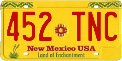 NM license plate 452TNC