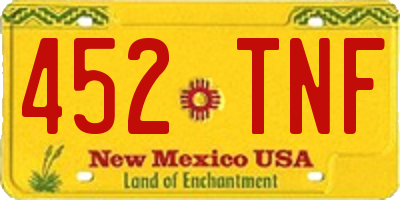 NM license plate 452TNF
