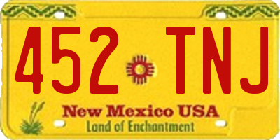 NM license plate 452TNJ