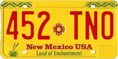NM license plate 452TNO