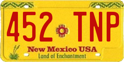 NM license plate 452TNP