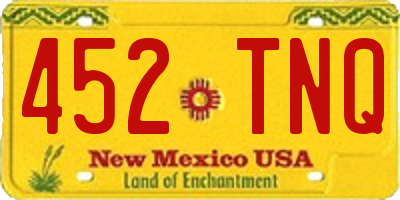 NM license plate 452TNQ