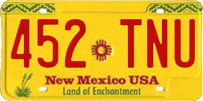 NM license plate 452TNU