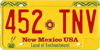 NM license plate 452TNV