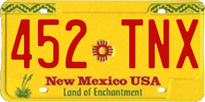 NM license plate 452TNX